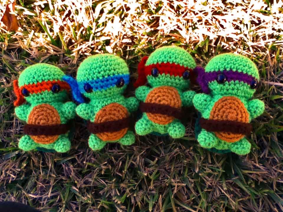 ALL 4 TMNT amigurumi plushies: Leonardo, Michelangelo, Donatello AND Raphael at 10% discount