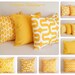 Yellow pillow cover 18" x 18" One cushion cover corn yellow and white throw pillow