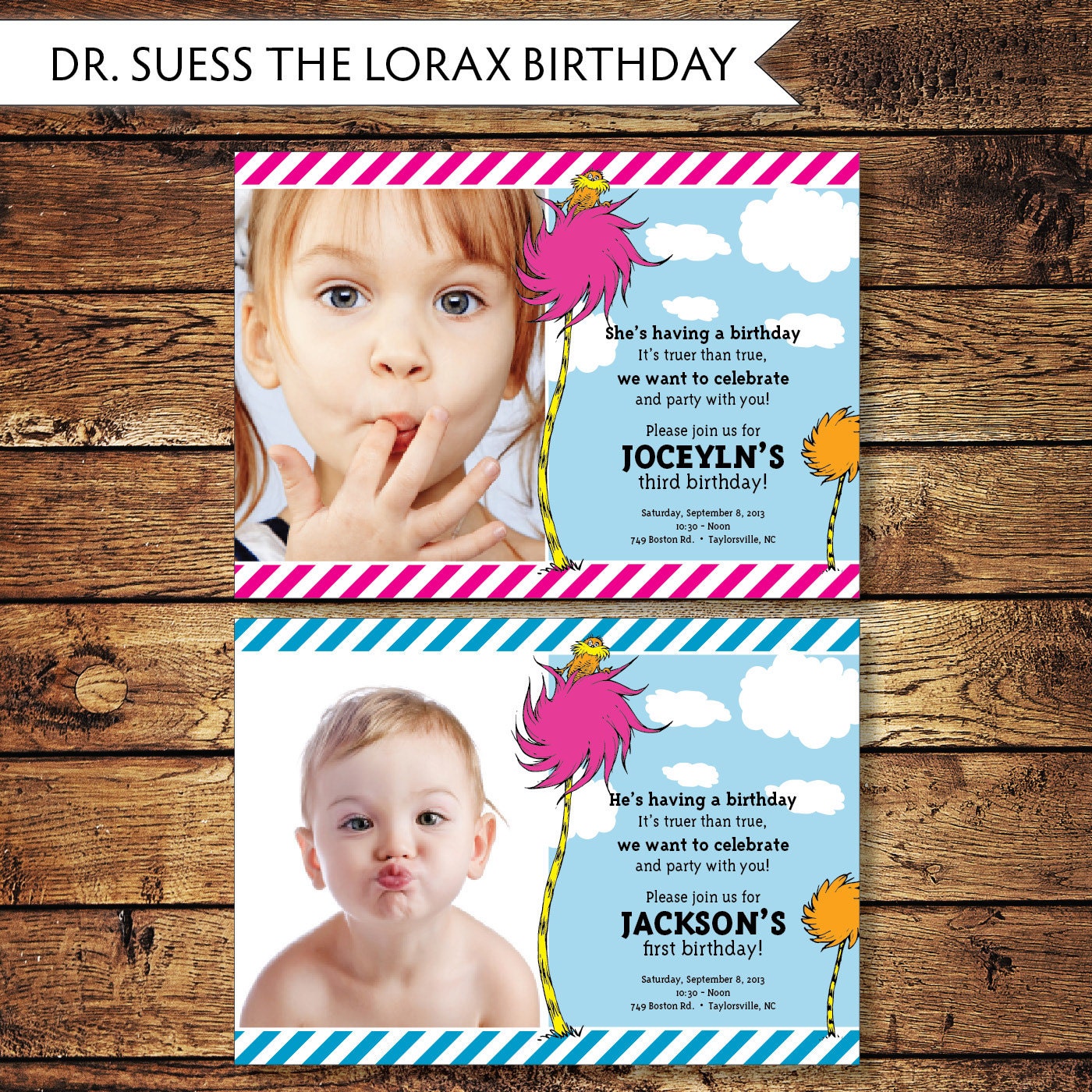 Printable - DIY - Dr. Seuss The Lorax Birthday Invite