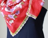 Red Cotton Scarf for many uses - Turkish Scarf,  Beach cover up, Headband, Belt, all in 1