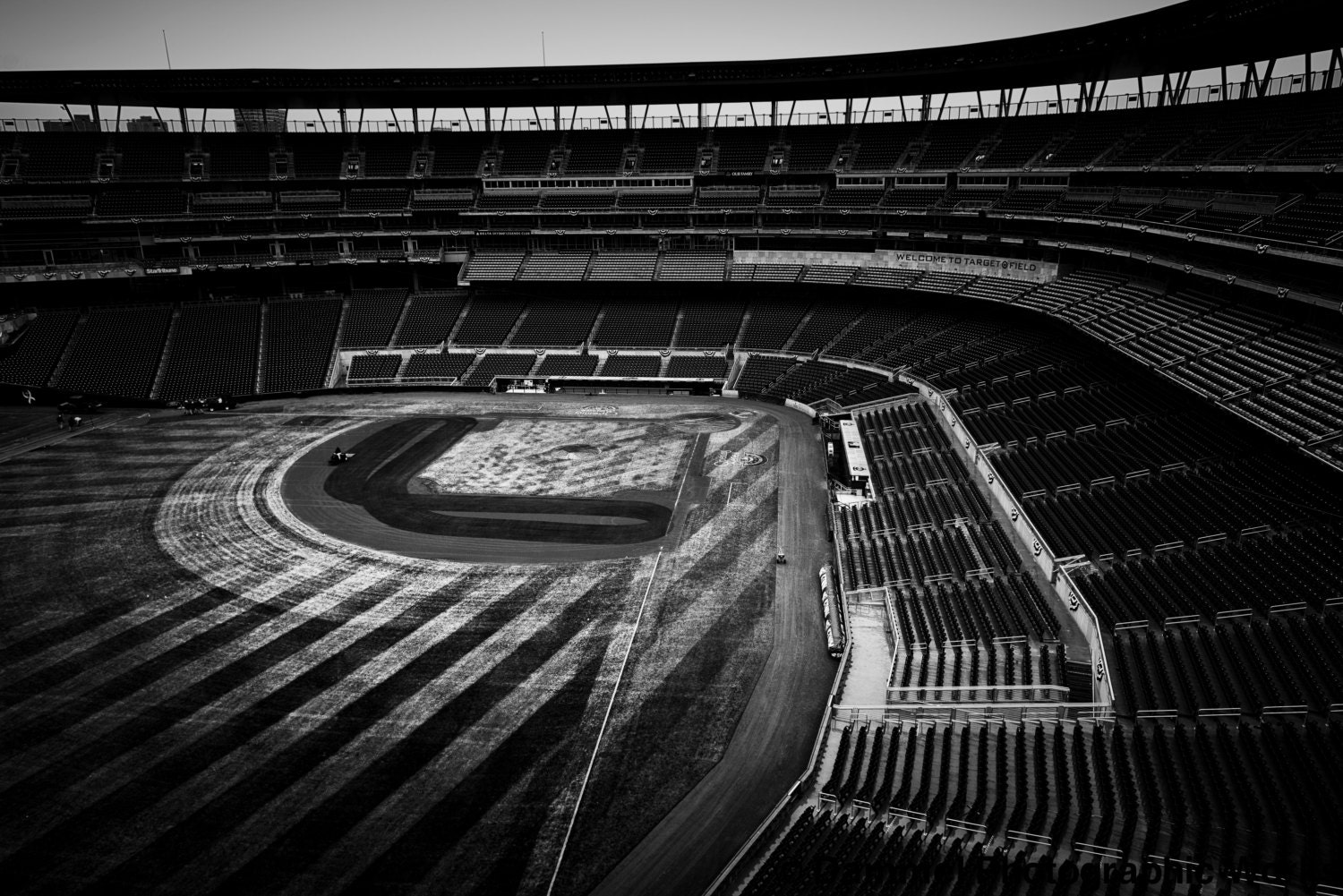 Target Field 12x18" black and white fine art photograph
