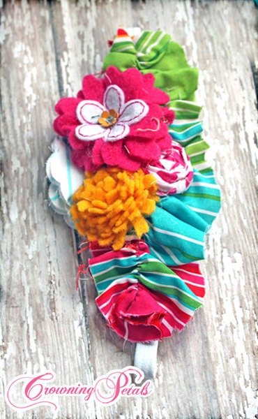 Felt Flower Headband, Baby,Turquoise, Fuchsia, Mustard, Infant Hair Bow, Felt Hair Accessories, Fabric Flower Headband, Hair Accessory