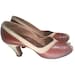 1940 PUMP HEELS / JOHANSEN/ open toe/ two tones  7.5us 39fr
