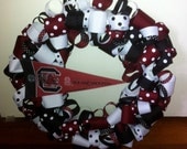 SALE South Carolina Gamecock Ribbon Wreath