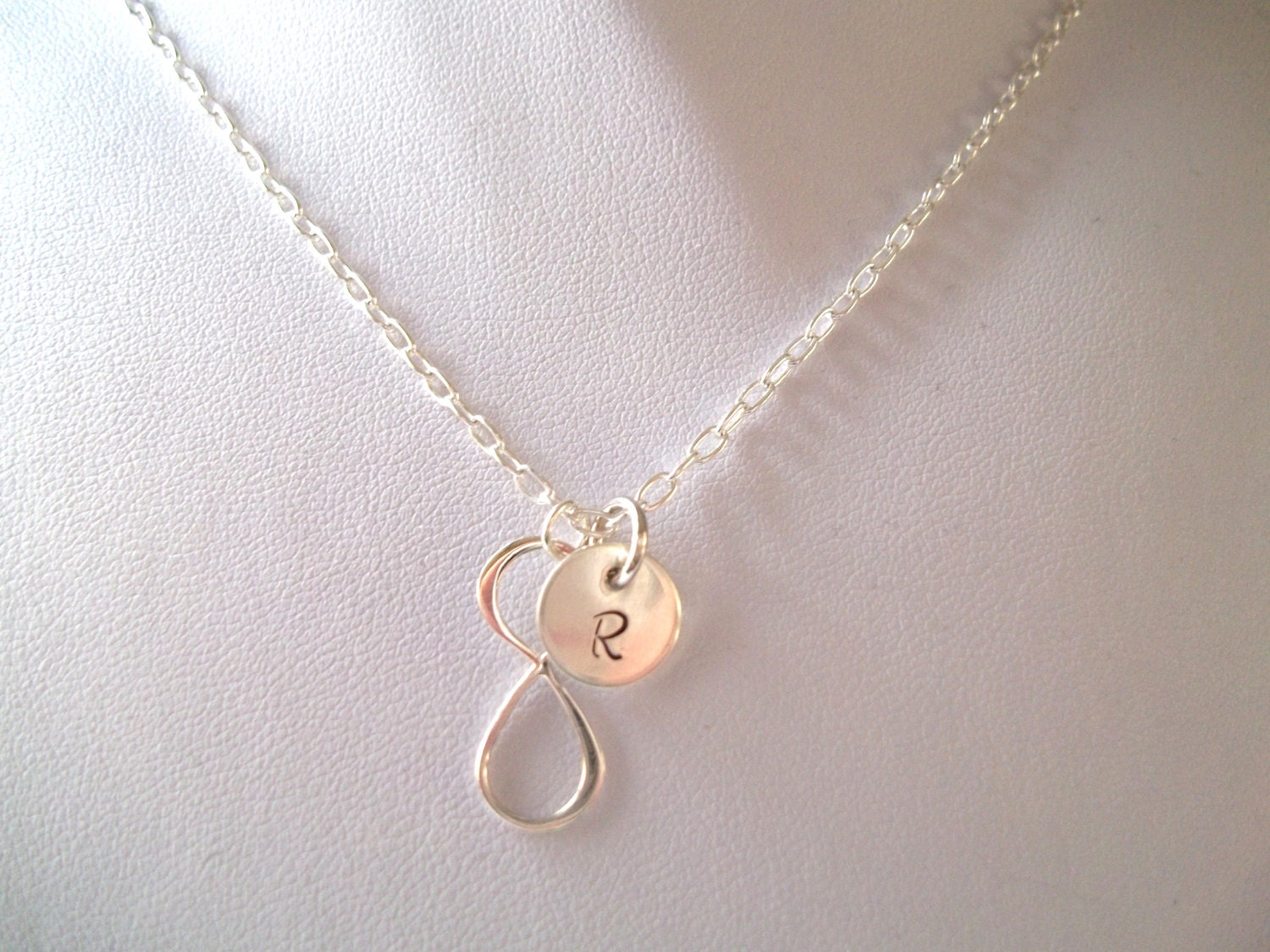Personalized Infinity Necklace -- Sterling Silver -- Bride/Bridesmaids Gift -- Mother's Necklace -- Simple/Elegant --  MADE TO ORDER