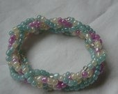 Pretty Pastel 5 Strand Beaded Stretch Bracelet - Will Custom Make to Size