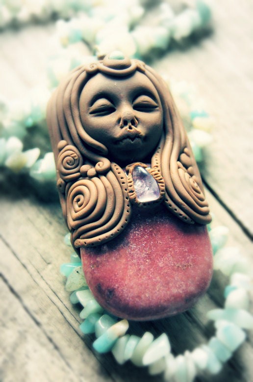 Amazonite & Rhodonite Goddess Necklace - Gemstone and Crystal Healing