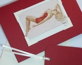 Advertisement PinUp Shapely Woman Greeting Card
