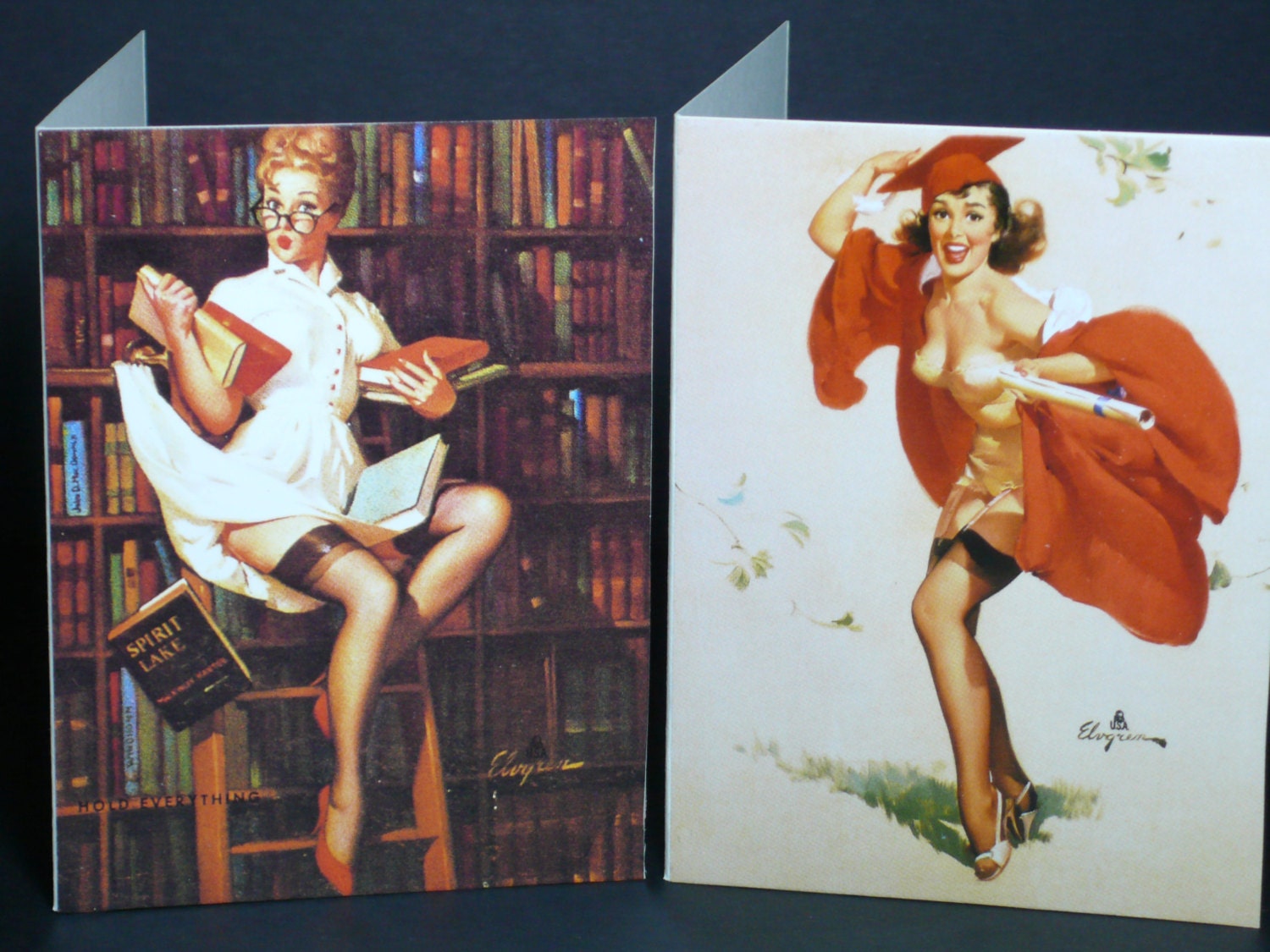 Graduation Card Library Card Congratulations Academic Student Mortarboard University College PinUp Graduate