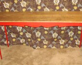Reclaimed wood country style hall console table reclaimed wood top and legs scrollwork detail- Made to order