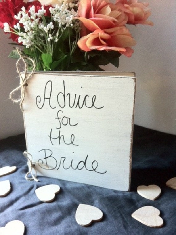 Wedding Advice for the Bride Book - Distressed Guest Book - Rustic Wedding Guest Book - Shabby Wedding Decor