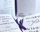 Set of 20 Custom Wedding Coloring Activity Books for Children's Flower Girl Ring Bearer Gift Favors Your Choice of Color & Fonts