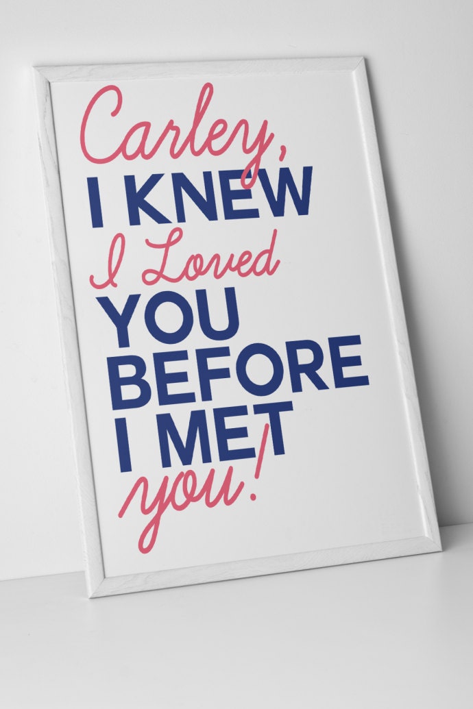 NEW - Personalized I knew I Love You Before I Met You - Nursery Wall Art Print Il_570xn