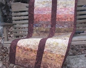 Lap Quilt - Sofa Quilt -Quilted Throw - Modern Earth Batik