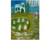 Stone Circle small art mixed media original