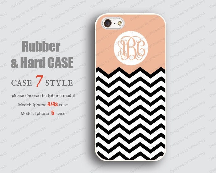 Rubber Iphone 4 case Monogram black orange line Iphone case  Iphone 5 case hard Case iphone 5 case iphone 4 iPhone 4s Case