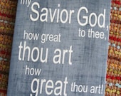 How Great Thou Art, 12x15, Canvas, Denim