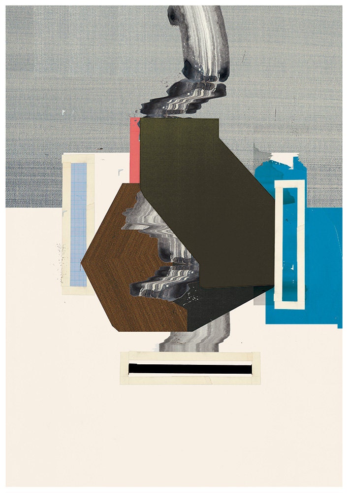 Geometric art print, Abstract collage, Abstract composition 50