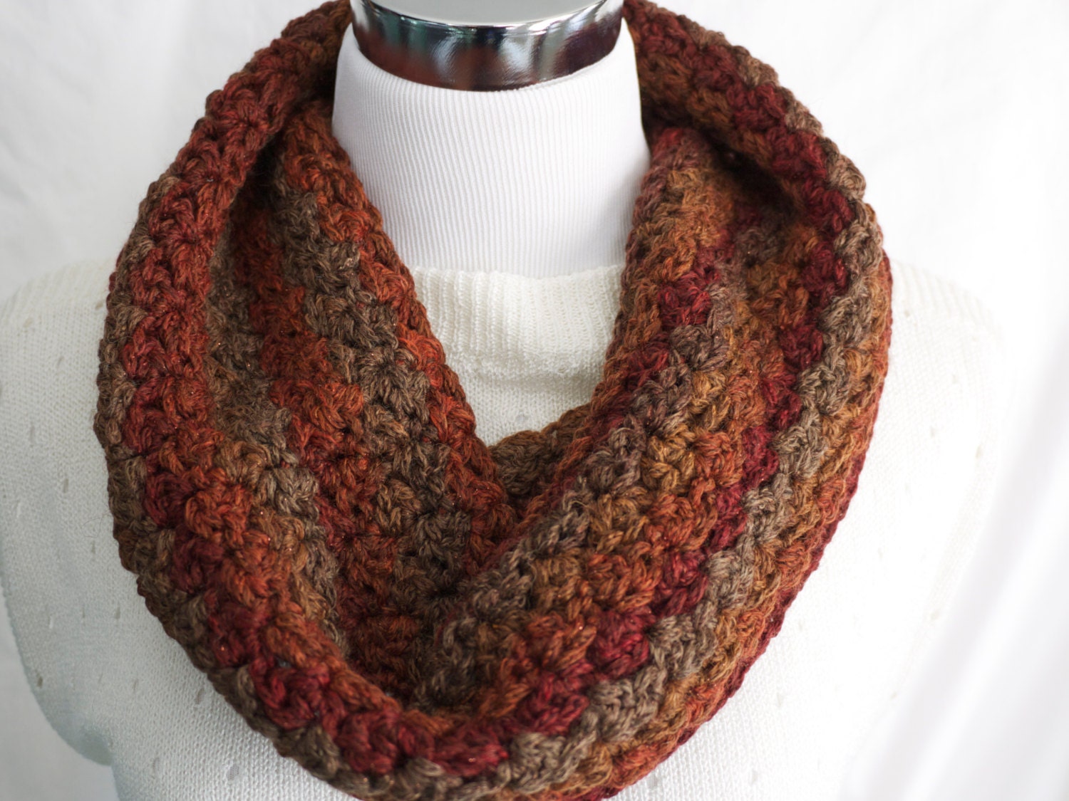 Warm Stripes Crocheted Cowl