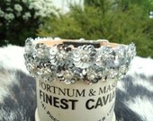 Couture dog collar. Double silver flower sequin surround.