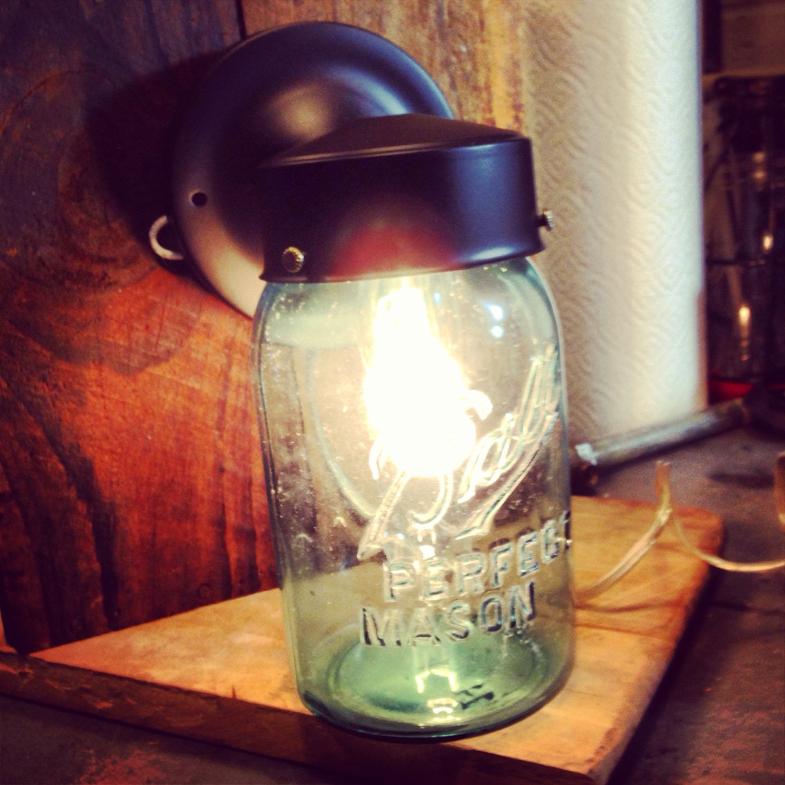 Mason Jar, Wall Sconce, Mason jar light