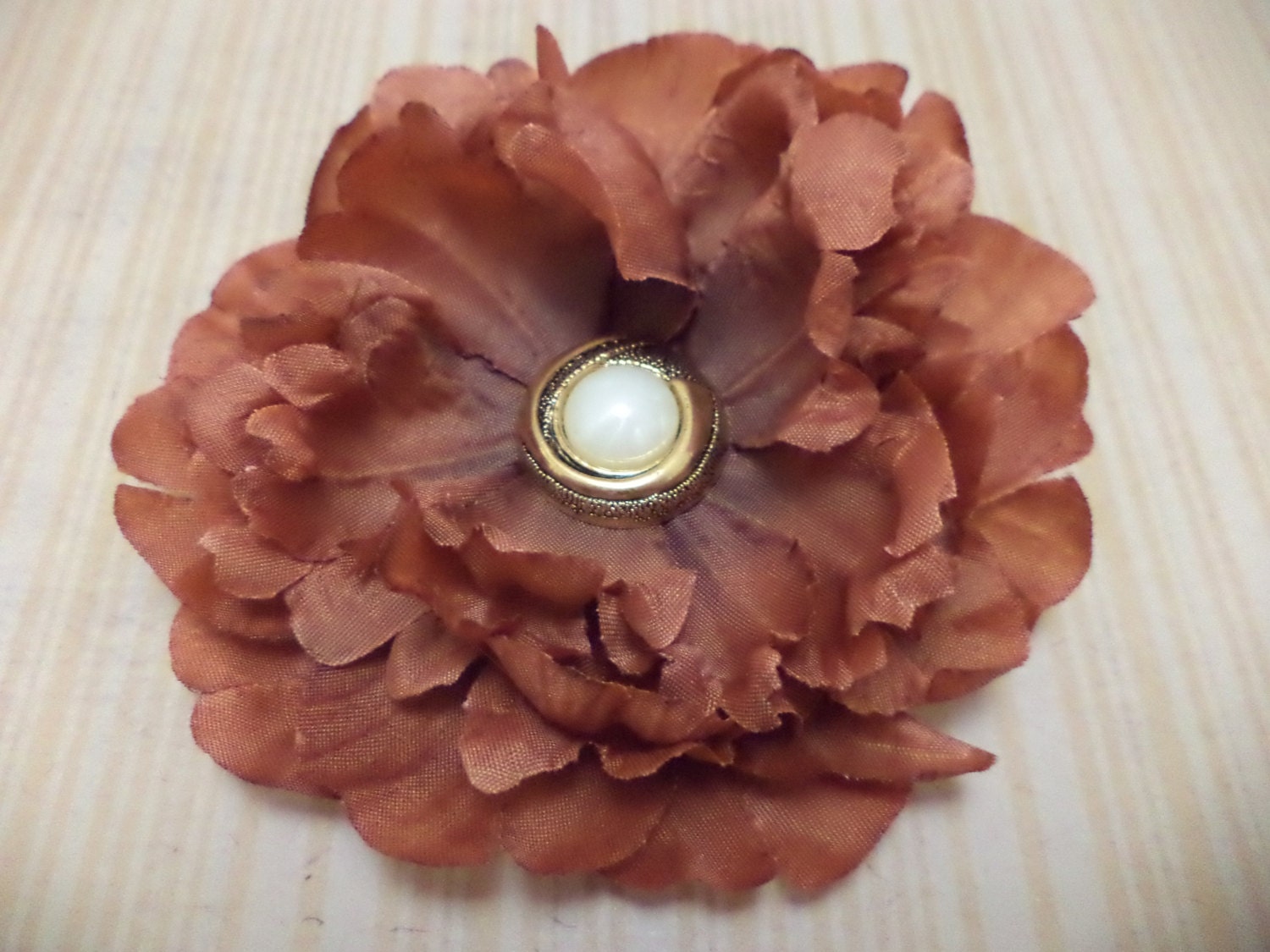Rockabilly, Psychobilly, Pin Up Girl, Burlesque, Brown, Flower, Hair Clip, Fascinator