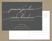 Handwriting Simplicity Personalized Wedding Save the Date Postcard - CUSTOMIZE Colors and Content - Digital Design File