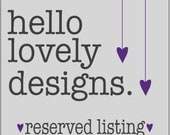 Reserved Listing for Kathee