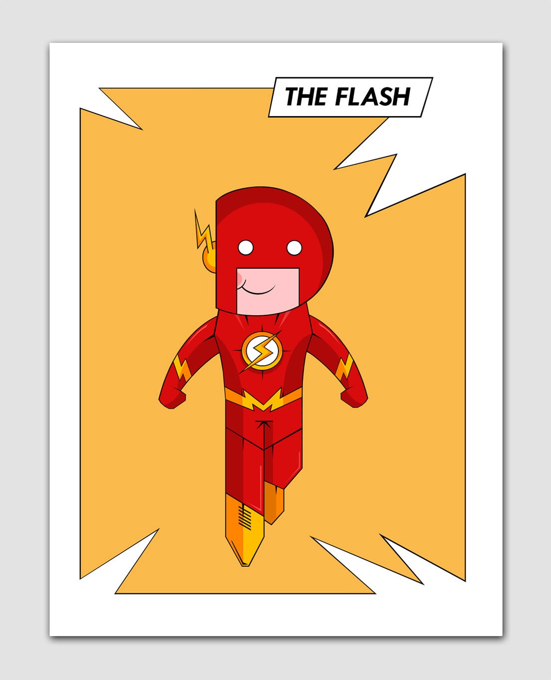 Little Flash superhero character print