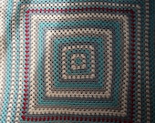 Vintage Style Granny Square Crochet Retro Style Blanket Afghan