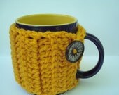 Mug Cozy - Mug Warmer - Mug Hug - handmade crochet - Gold