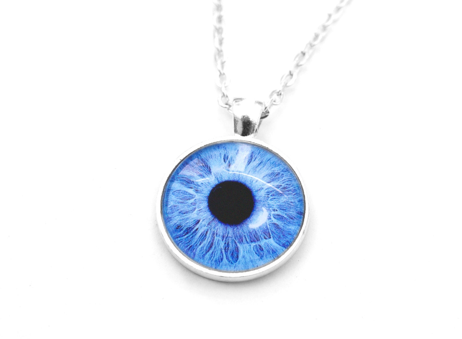 Light Blue Eye Necklace / Eye Pendant / Eye Jewelry / Human Iris Necklace / Third Eye