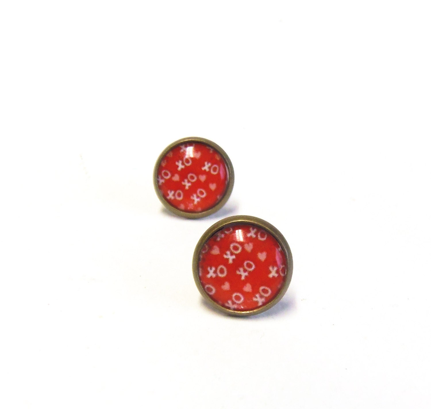 Spring earring xoxo heart tiny stud earrings - agatechristina