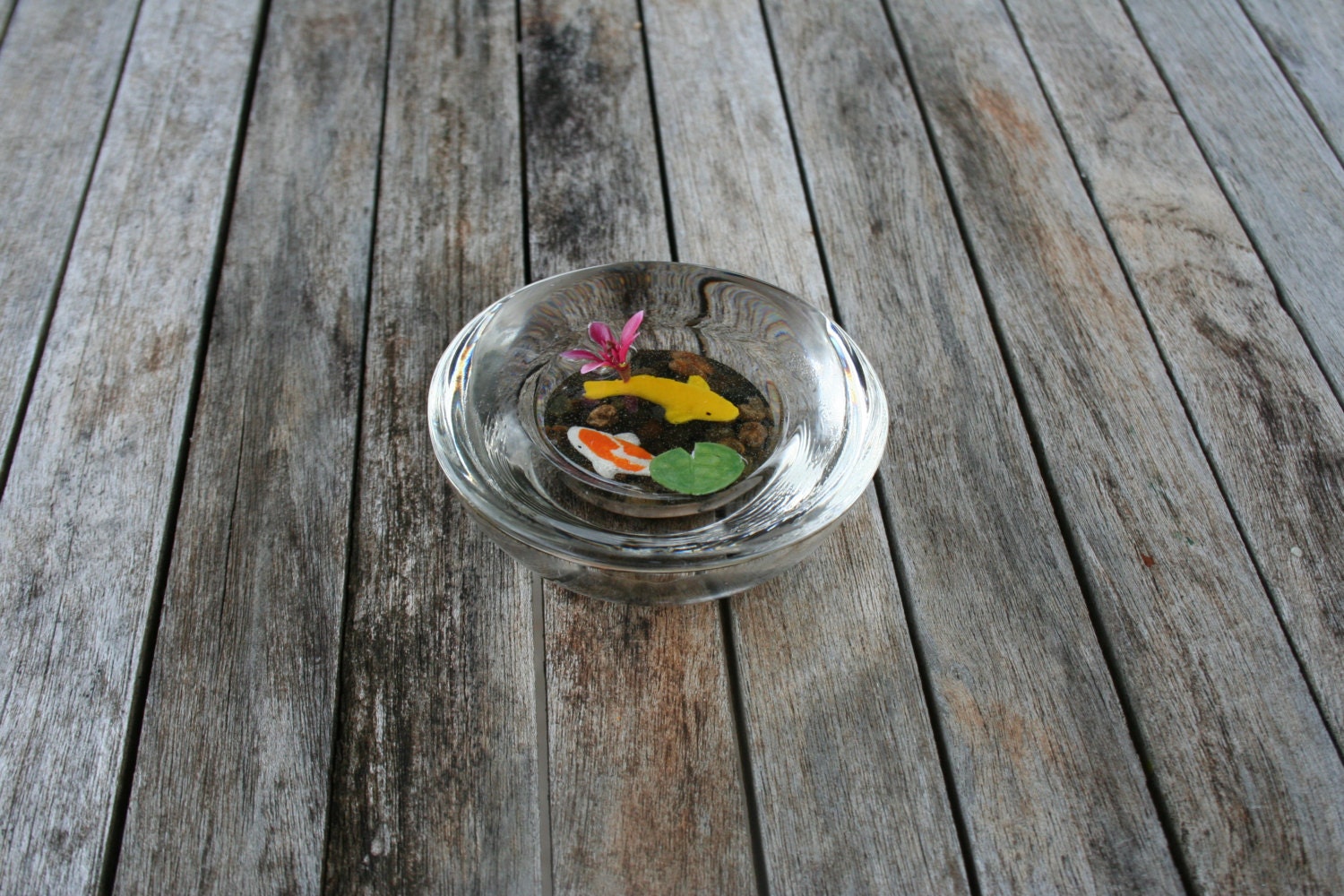 Miniature Koi Pond in Resin (paperweight)