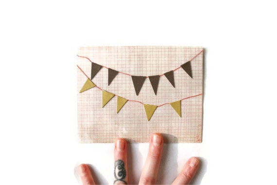 Blank TRIANGLE GARLAND Card Set, Set of 4