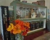 Spice Rack-Distressed Rustic Medium Free Standing Spice Rack in New Leaf Green and White Wash