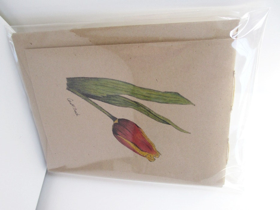 Red Tulip Jotter Journals - (set of 3 mini journals)
