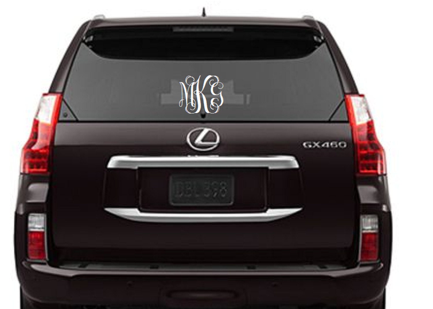 Vine Monogram Car Decal -- Free Shipping