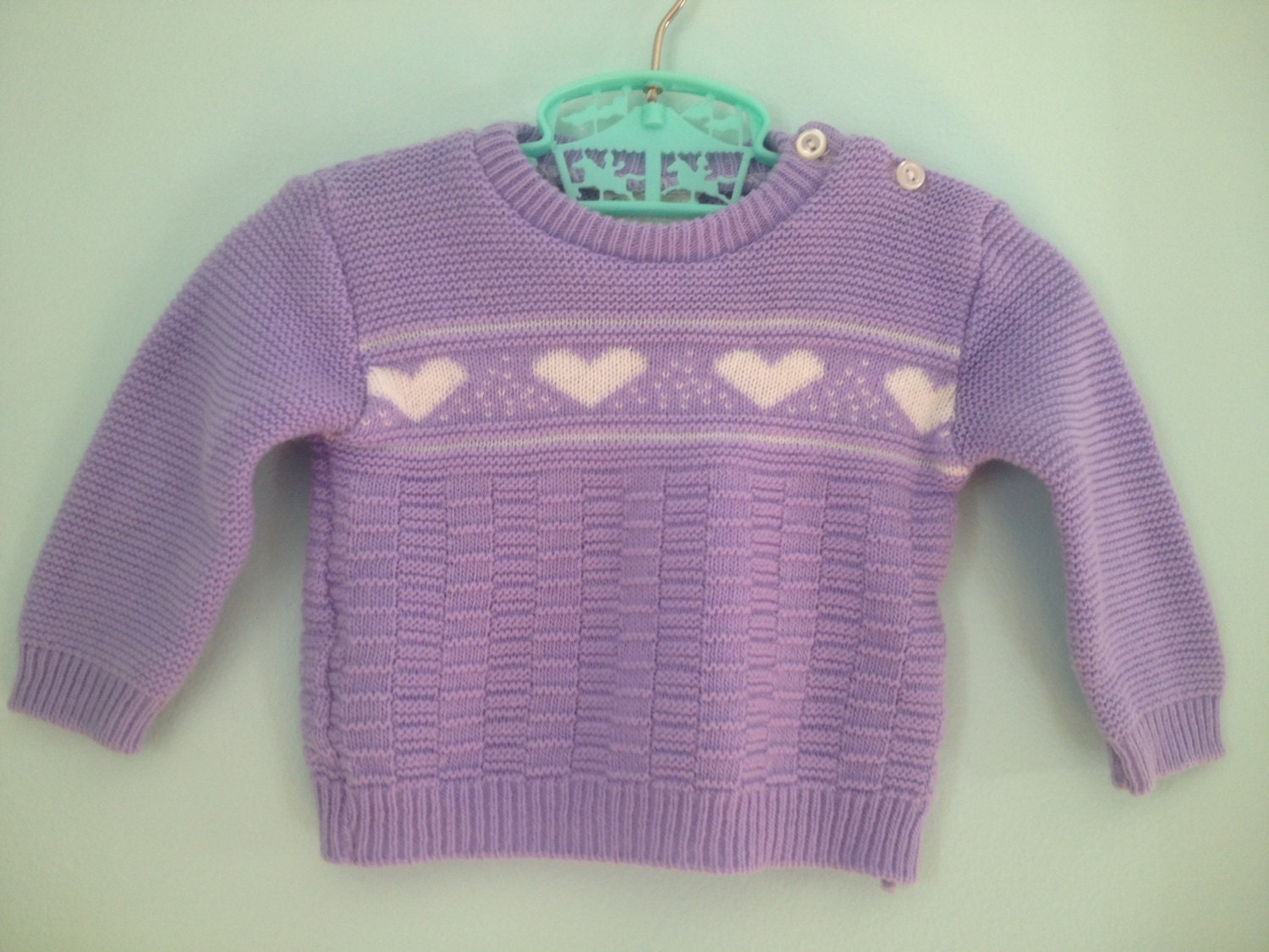 Vintage Baby Sweater Purple Lilac Lavender 3mo