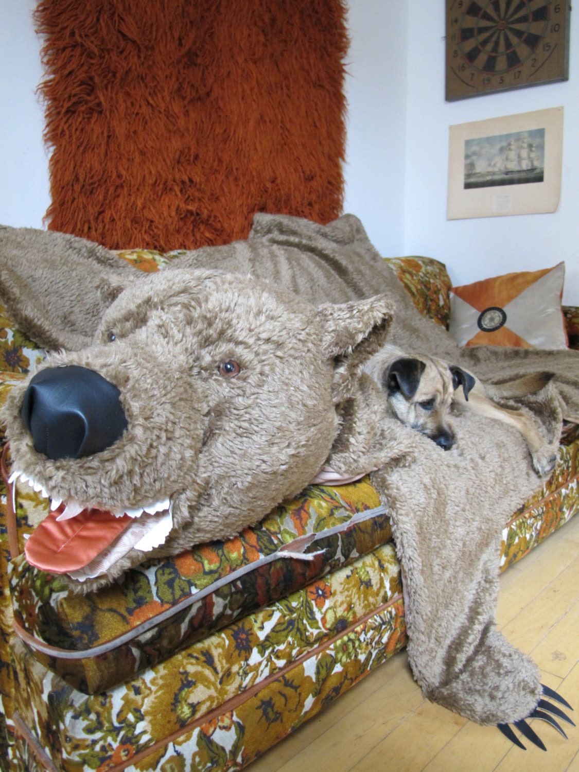 Faux Fur Grizzly Bear Pelt - Blanket with Stuffed Animal/Plush Head - The New Teddy Bear