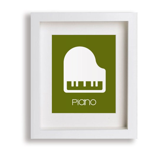 Baby's First Art Print - Piano 8x10 - Children Decor, Nursery Decor, Music, Nursery Wall Art, Musical Instruments, Playroom Decor