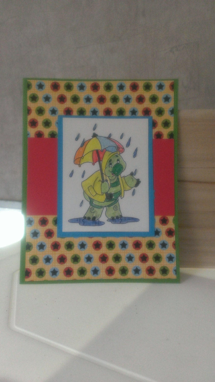 Get Well Turtle Card Handmade Greeting Cards Kids/children