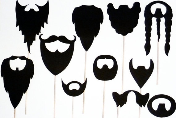 11 Beards - Movember - Party Props - Photo Booth Props - Wedding Photo Props - Props on a Stick - Mustache on a Stick Moustache Bash