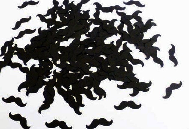 500 - 1 inch mustache moustache confetti table decorations