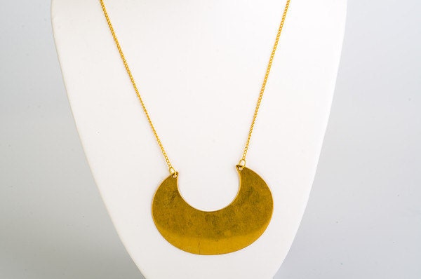 Gold Crescent Necklace