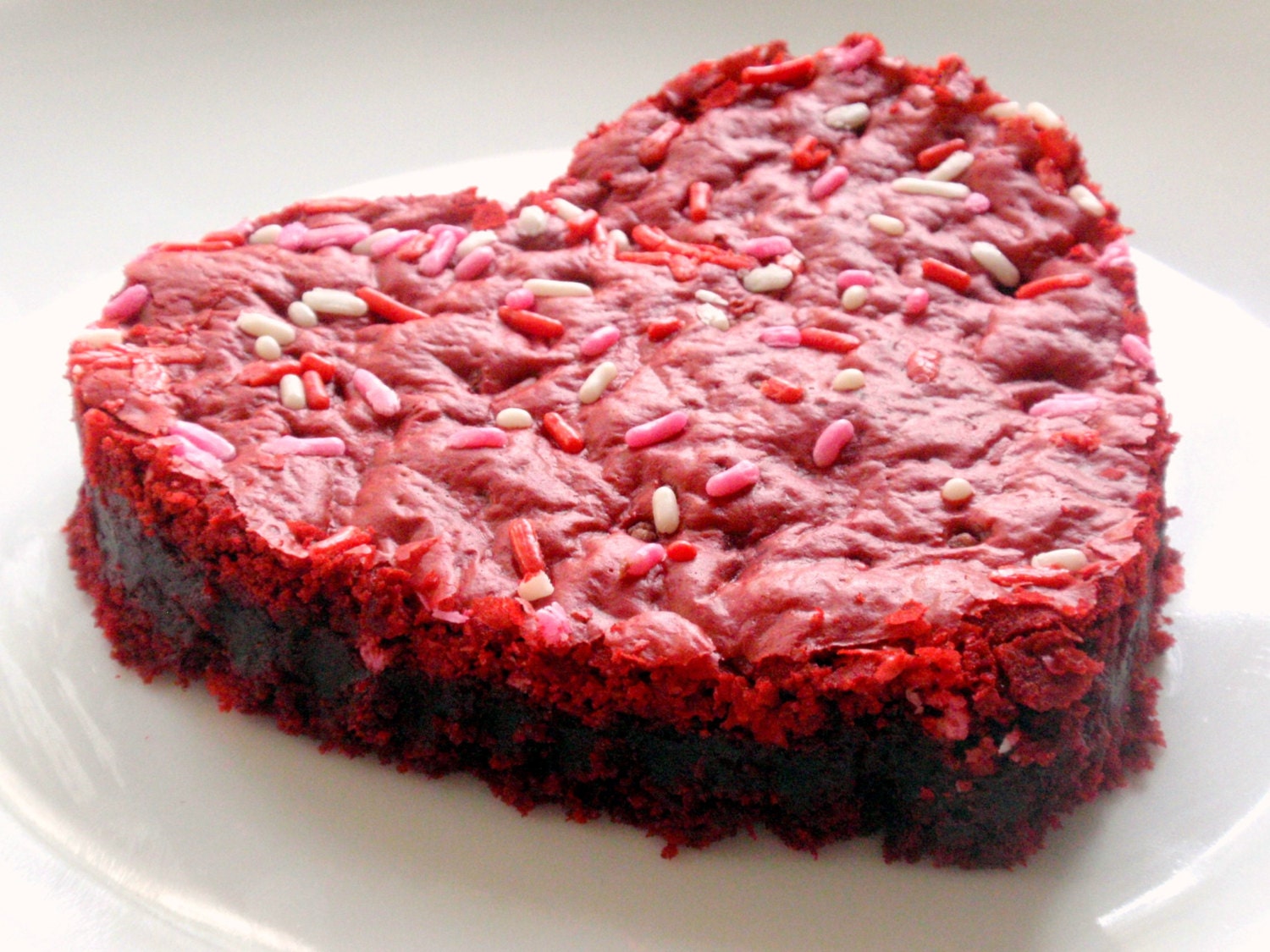 Jumbo Red Velvet Cake Batter Brownie - Giant Heart Shape Valentine's Day Chocolate Cookie Bar