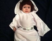 Star Wars Princess Leia Inspired Costume with Belt - Geek-a-bye Baby -- Sci-Fi Geek - Handmade -- Available in Many Sizes, Hat Separate