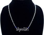 Whovian Geek Word Necklace -- Copper, Brass, Silver -- Sci-Fi Geek -- Handmade, Metal, Doctor Who