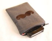 Marvelous Mustache Padded Zippered Fabric iPhone Case