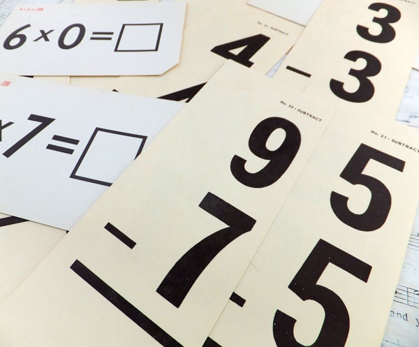 25 VINTAGE FLASH CARDS with Big Lucky Numbers